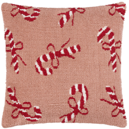 Candy Canes Tufted Feather Filled Cushion 45 x 45cm - Pink/Red - thumbnail 2