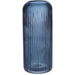 Glass Ribbed Cylinder Flower Vase - Old Pink - thumbnail 2
