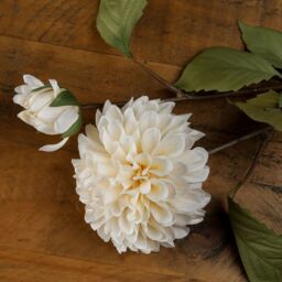 Elegant Accent Faux Flower Dahlia Stem - White - thumbnail 5