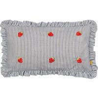 Les Fruites Striped Ruffle Cushion - Strawberries / Polyester