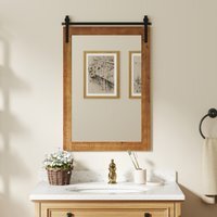 Rustic Bathroom Mirror - Brown