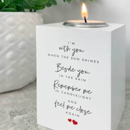 Memorial Sentimental Verse  Wooden Tea Light Holder - White - thumbnail 4