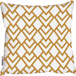 Triangle Gold Tiles Outdoor Cushion - Yellow / 60cm - thumbnail 2