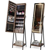 Freestanding Armoire Lockable Jewellery - Brown