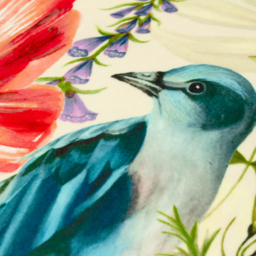 Nectar Garden Piped Edge Velvet Cushion - Bloom / Feather - thumbnail 4