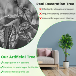 Artificial Hydrangea Tree Fake Potted Silk Tree - Green - thumbnail 2