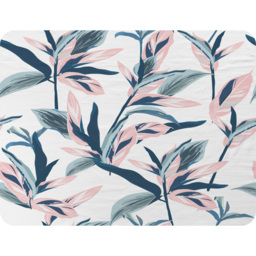 Winter Pink  Blue Flowers Blanket - Blue - thumbnail 2