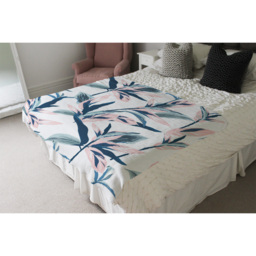 Winter Pink  Blue Flowers Blanket - Blue - thumbnail 4