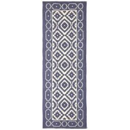 Homescapes Halmstad Scandi Style Cotton Printed Rug - Blue / 200cm - thumbnail 4