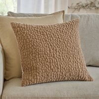 Pebble Textured Chenille Cushion - Stone / Feather