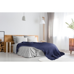 Honeycomb Throw - Navy / 228cm / 254cm - thumbnail 5