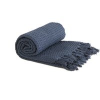Honeycomb Throw - Navy / 228cm / 254cm - thumbnail 1