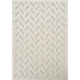 Freya Living Room Area Rug Contemporary 3D Embossed Modern Herringbone Design - Cream / 230cm - thumbnail 2