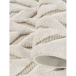 Freya Living Room Area Rug Contemporary 3D Embossed Modern Herringbone Design - Cream / 230cm - thumbnail 4