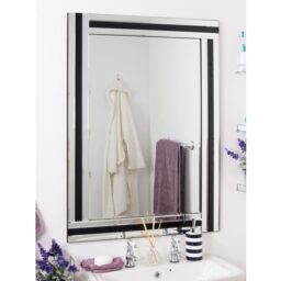 MirrorOutlet Black Triple Bevelled Venetian Mirror 100 x 70cm - Black - thumbnail 2