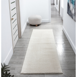 Comfy Washable Low Pile Living Room Plain Area Rug - Cream / 60x100 cm - thumbnail 4