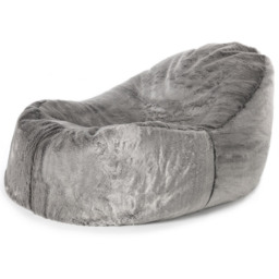 icon Faux Fur Dream Lounger Bean Bag Chair - Arctic Wolf Grey - thumbnail 3