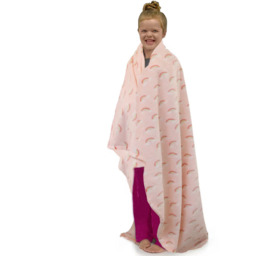 Soft Plush Multi Pattern Kids Throws - Pink - thumbnail 2