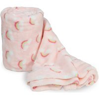 Soft Plush Multi Pattern Kids Throws - Pink - thumbnail 1