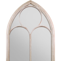 MirrorOutlet The Somerley Extra Large Rustic Metal Chapel Arched Mirror - Stone - thumbnail 3