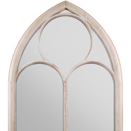 MirrorOutlet The Somerley Extra Large Rustic Metal Chapel Arched Mirror - Stone - thumbnail 5