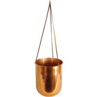 Leaf Copper Hanging Planter - Green