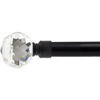 16-19mm Cristalla Extendable Eyelet Metal Curtain Pole Set - Black / 160cm