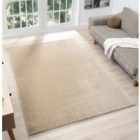 Comfy Washable Low Pile Living Room Plain Area Rug - Light Beige / 60x100 cm - image 1