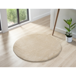 Comfy Washable Low Pile Living Room Plain Area Rug - Light Beige / 60x100 cm - thumbnail 2