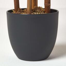 Homescapes Green 5ft Bamboo Tree Artificial Plant with Pot, 155 cm - Green (flowers), black (pot) - thumbnail 4