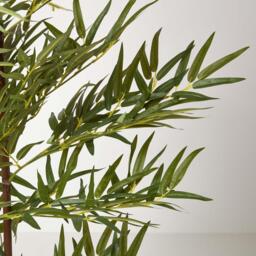 Homescapes Green 5ft Bamboo Tree Artificial Plant with Pot, 155 cm - Green (flowers), black (pot) - thumbnail 3