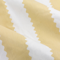 Birdie Stripe Fully Lined Ruffle Pencil Pleat Curtain Pair - Butter Yellow / 137cm / 168cm - thumbnail 5
