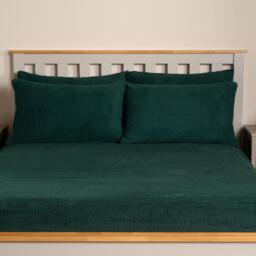 Pack of Teddy Fleece Pillowcases - Forest Green / 2 - thumbnail 2