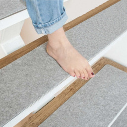 14PCS Non-slip Staircase Step Carpet Floor Protection - Light Grey - thumbnail 3