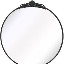 Crown Round Circular Wall Mirror - Black - thumbnail 3