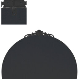 Crown Round Circular Wall Mirror - Black - thumbnail 5