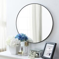 Round Hanging Wall Mirror - Black / 70cm - thumbnail 1