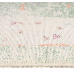 Distressed Bordered Persian Medallion Non Slip Washable Area Rug - Green / 240 x 60cm - thumbnail 4