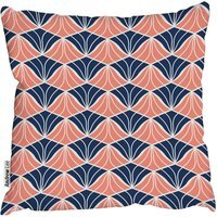 Stylish abstract art deco Gold black and white Cushion - orange / 60cm