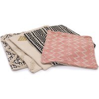 Lux Criss Cross Print Cotton Cushion Cover Indian Decor - Cream - thumbnail 1