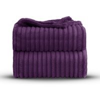 Snug Soft Chunky Ribbed Cord Plush Throw Blanket - Aubergine / 305x305 - image 1
