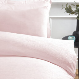 Milan Textured Duvet Set - Blush / Double - thumbnail 2