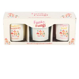 Funky Fungi Votive Candle Set Fresh Scents For Good Vibes - White - thumbnail 3