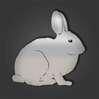 Rabbit Style 5 Silver Acrylic Mirror - Silver / 45.1cm / 0.3kg / Engraved