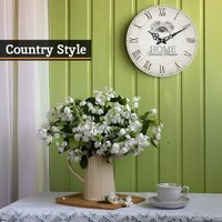 Home Sweet Home 34cm Dia Round Wall Clock - Cream