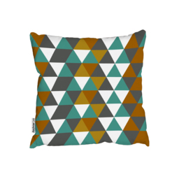 Autumn Geometric Triangles Outdoor Cushion - Green / 60cm - thumbnail 2