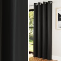 Supersoft Plain Thermal  Single Door Curtain - Black
