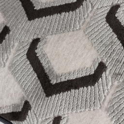 Ledbury Velvet Jacquard Cushion - Grey and Black - thumbnail 3