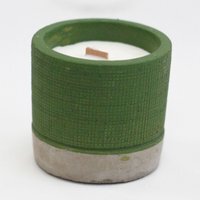 Sea Moss Herbs Wooden Wick Concrete Candle Eco Friendly Gift - Green - thumbnail 1