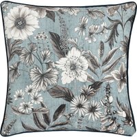 Harlington Botany Floral Piped Cushion - Petrol / Feather - image 1